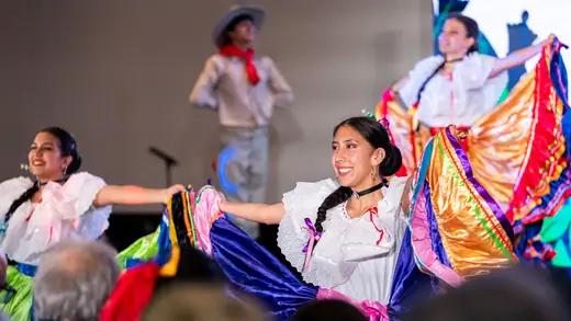 Dancers in traditional Costa Rican dress during the opening ceremony