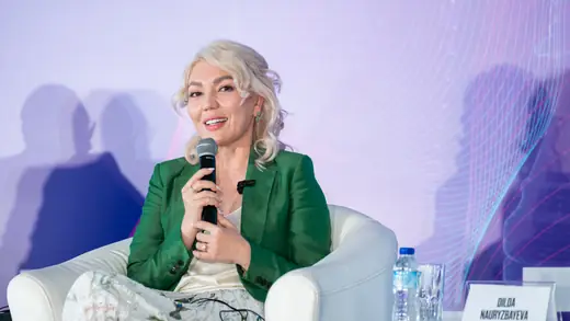 Dilda Nauryzbayeva, Director of Educational Projects at the ISCF, speaking