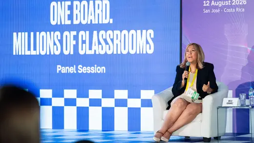 The “One Board. Millions of Classrooms” panel on stage