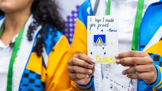 A finished card reading «I hope I made you proud»