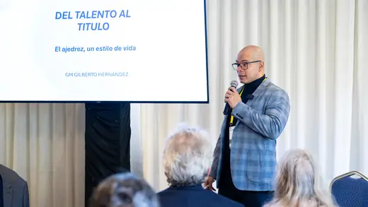 The opening slide of the session: "From talent to title"
