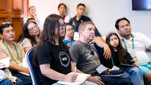 The audience taking notes during the master class
